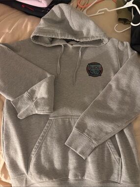 Vans Light Gray Hoodie with Chest Patch Logo